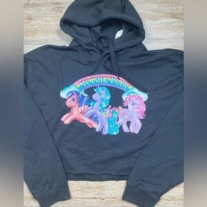 My Little Pony Cropped Black Hoodie NWT